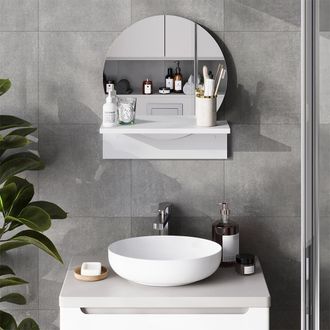 Vicco Espejo De Ba&ntilde;o Elyra, Blanco, 40 X 47.5 Cm Con Estante, Vicco