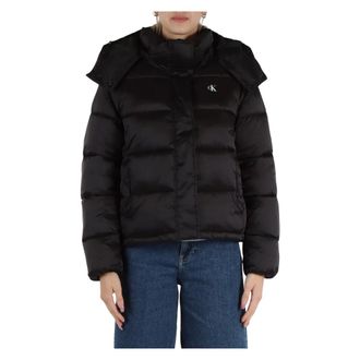 Calvin Klein Jeans Winter Jackets, female, Black, L, Padded Jacket with Front Logo Print