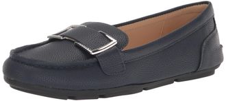 Calvin Klein Womens Lydia Loafer, Navy Tumbled Leather 002, 5.5 UK