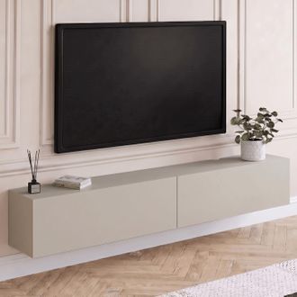 IDMarket Mueble Tv Suspendido Elio 180 Cm 2 Puertas Beige
