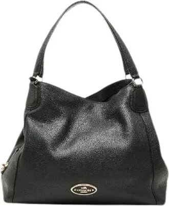 Coach Pre-owned Handbags, female, Black, Size: ONE SIZE Pre-owned Edie Leather Tote Bag