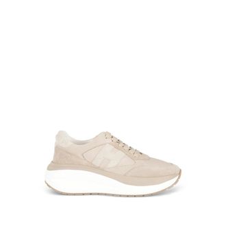 Hogan H714 Leather Sneakers - Dames - Sneakers - Beige - 38 1/2 EU - Nylon - Schoenen