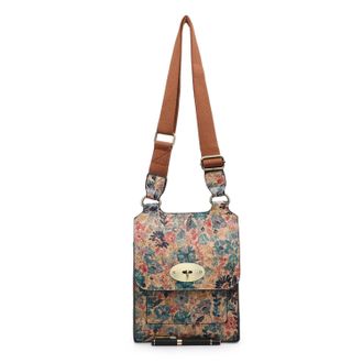 Generic Printed Cork handbag/shoulder bag/vegan leather satchel/eco-friendly PU Cork leather handbag/gift for her/messenger bag/sustainable fashion (Design 1)