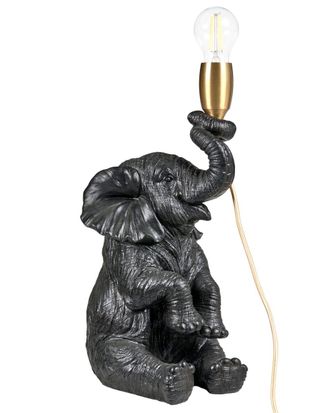 Beliani L&aacute;mpara de mesa elefante negro