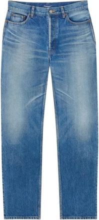 Saint Laurent Loose-fit Jeans, male, Blue, Size: W34 High Rise Tapered