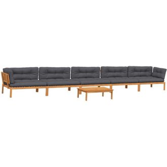 vidaXL Set De Sof&aacute;s De Palets De Jard&iacute;n Y Cojines 6 Pzas Madera Acacia Vidaxl