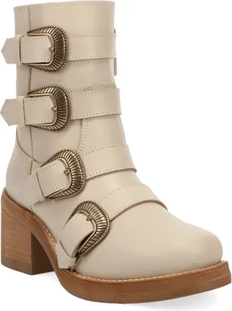 Dingo Topanga Buckle Strap Bootie in Cream at Nordstrom, Size 7.5