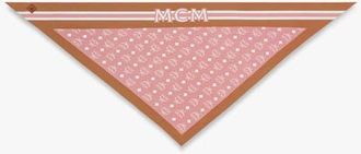 MCM Monogram Print Triangle Silk Scarf in Soft Pink at Nordstrom