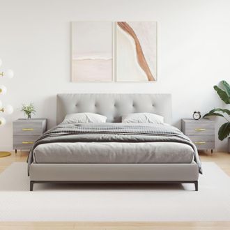vidaXL Vidaxl - Mesitas Noche 2 Uds Madera Ingenier&iacute;a Gris Sonoma 40x35x47,5 Cm