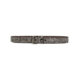HTC Cintur&oacute;n de Cuero Marr&oacute;n con Tachuelas - Accessories - Mujer - Marr&oacute;n - 90 CM