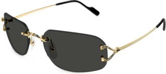 Cartier Ct 0663S Zonnebril - unisex - Zonnebrillen - Geel - 58 MM - Accessoires
