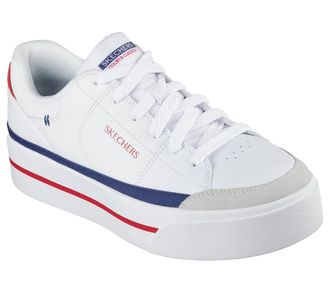 Skechers Womens Camdenn-Cool It Down Sneaker, White/Navy/Red, 11