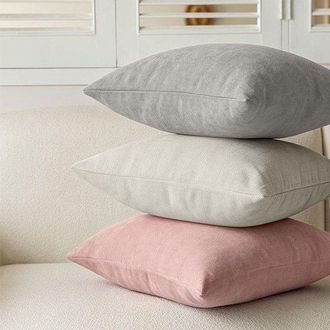 OEM Juego De 3 Fundas Decorativas De Chenilla Para Cojines De Sof&aacute;, Suaves Y C&oacute;modas Para El Sal&oacute;n Y El Dormitorio, Blanco + Azul + Gris, 50 X 50 Cm