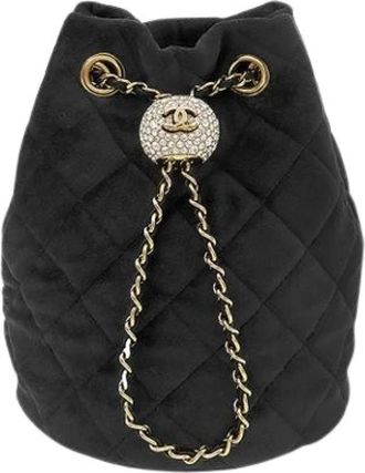 Chanel Bolso Cubo Acolchado de Terciopelo Pre-owned - Pre-owned - Mujer - Negro - ONE SIZE