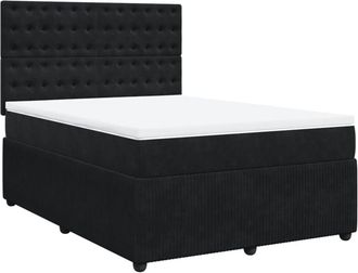vidaXL Vidaxl - Cama Box Spring Con Colch&oacute;n Terciopelo Negro 140x190 Cm