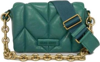 Miu Miu Pre-owned Cross Body Bags, female, Green, Size: ONE SIZE Pre-owned Fabric Shoulder Bag