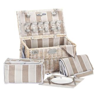 Les Jardins de la Comtesse Cesta picnic de mimbre Chinon para 6 personas