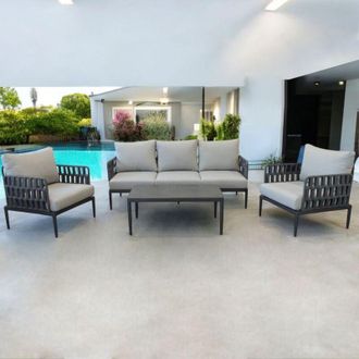 Milani Home Milani Home - cascada - salotto outdoor con struttura in alluminio grigio chiaro, antracite o naturale