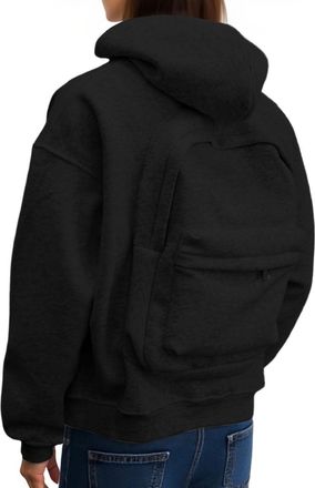 Generic Backpack Hoodie Unisex - Travel Hoodies with Backpack, Travelshell Hoodie, Sweatshirt Backpacks Hoodies, Casual Zip Up Lightweight Cardigan Jackets Pu