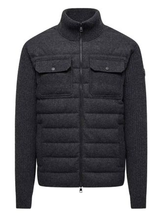 Moncler Gewatteerd wollen jack met rits - Grijs