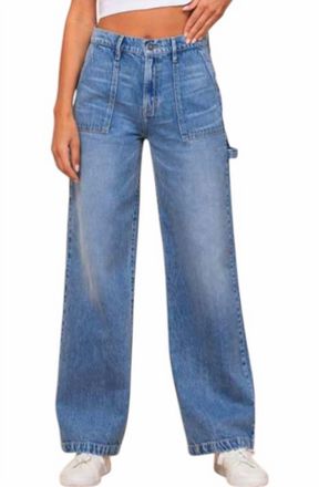 Hidden Jeans Carpenter High Rise Wide Leg Dad Jeans In Denim Blue