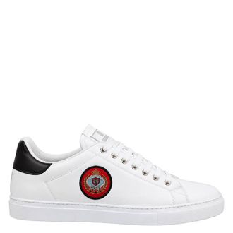 Roberto Cavalli Low-Top Sneakers with Logo Patch, Brand Size 42 ( US Size 9 )