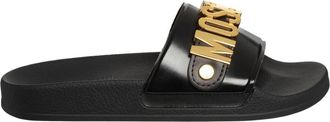 Moschino Effen Slides zonder Sluiting - Dames - Sandalen - Zwart - 37 EU - Schoenen