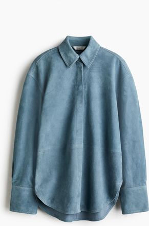 H&M Bluse aus Veloursleder - Blue