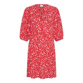 Ichi Flor Roja Ardiente - Dresses - Mujer - Rojo - M