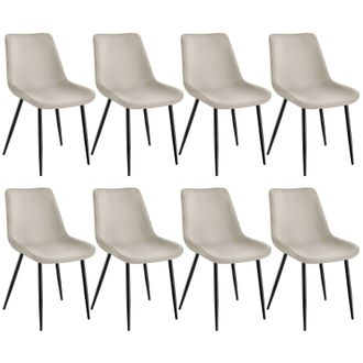 TecTake Dining Chair Monroe Set Of 8 - Cream | Size: 8 Pack