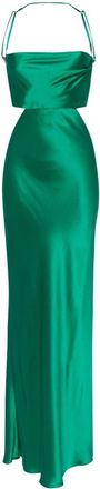 Michelle Mason silk maxi dress - women - Silk - 10 - Green