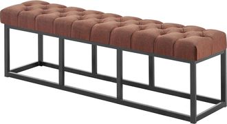 Clp Clp - Taburete Pie De Cama Amun Tela & Negro Marr&oacute;n 150 Cm