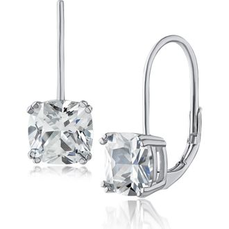 Kenneth Jay Lane Cushion Cubic Zirconia Drop Earrings in Clear/Silver at Nordstrom Rack