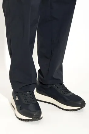 Emporio Armani Sports Shoes With A Logo-shaped Applique, Mens, Navy Blue