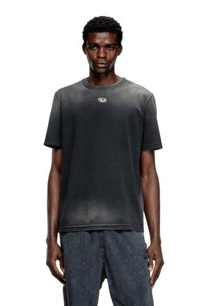 Diesel Faded T-shirt with cut-out Oval D - T-Shirts - Man - Black