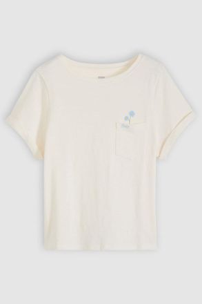 Levi's T-shirt con stampa Julie Pocket - Donna - L - Bianco / Simple Daisies Pocket Chateau Gray