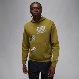 Nike Jordan Mens Jordan Brooklyn Fleece Pullover Hoodie in Green | IM8209-307