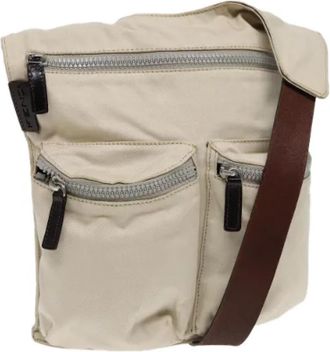 Fendi Pre-owned Vintage Canvas Schoudertas - Dames - Vintage Schoudertas - Beige - ONE Size - Leer - Vintage