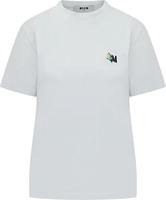 Msgm T-Shirt - Dames - T-shirts - Wit - XS - Katoen - Tops