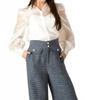 Flying Tomato The Lumi&egrave;re Organza Top In White