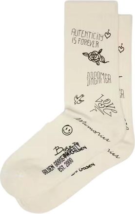 Golden Goose Calcetines acanalados con grafiti - Underwear - unisex - Beige - L