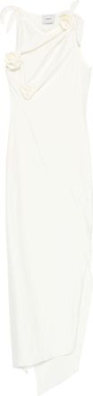 Coperni asymmetric flower maxi dress - White