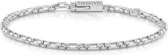 Crislu Layer Up Box Chain Bracelet in Pure Platinum /Clear Stone at Nordstrom, Size 7.5