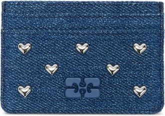Ganni Portacarte con borchie - Blu