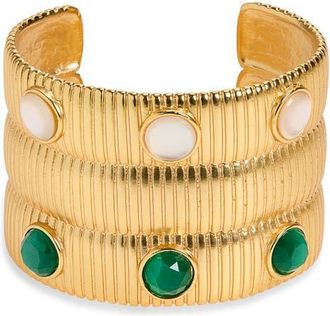Karine Sultan Serpentine Inlay Cuff in Gold at Nordstrom