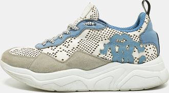 Roberto Cavalli Multicolor Suede And Leather Lace Up Sneakers