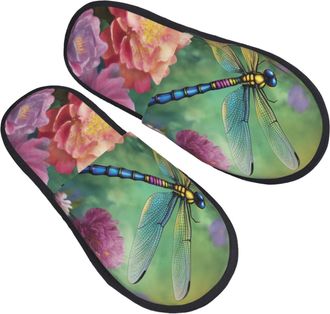 Generic Shoes Dragonfly Garden Spring Anti-Skid Slippers Faux Fur Sliders For Indoor Big Kid Adult M