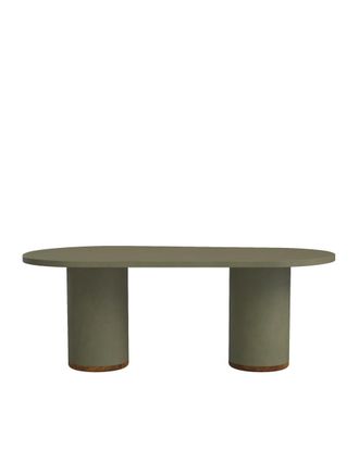 Hannun Mesa de exterior de microcemento en color verde oliva 220 cm