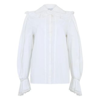 Alberta Ferretti Shirt with lace inserts - female - Alberta Ferretti - Blouses - White - S - Blouses & Shirts