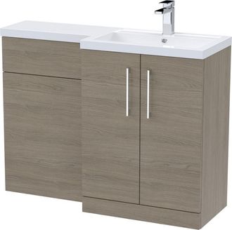 Nuie Nuie Arno RH Combination Unit with L-Shape Basin 1100mm Wide - Solace Oak